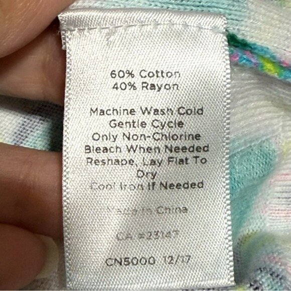 Talbots Kelly Blooming Paisley V-Neck Full Needle Cardigan Elbow Sleeve Women’s - Picture 8 of 8